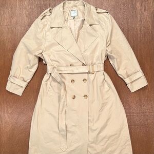 Classic Urbancode London Old Money Beige Minimalist  Trench Coat Size 10
